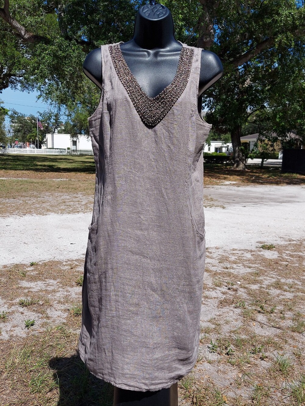 LINA TOMEI 100% Linen Top with Size S